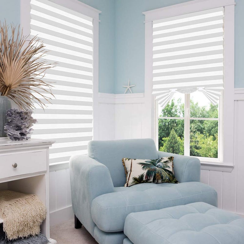 SEEYE Light Filtering Temporary Blinds Cordless Shades Fabric Pleated Fabric Shade Easy to Cut and Install, 48" W x 72" L - 2 Pack, White, with 4 Clips - Image 5